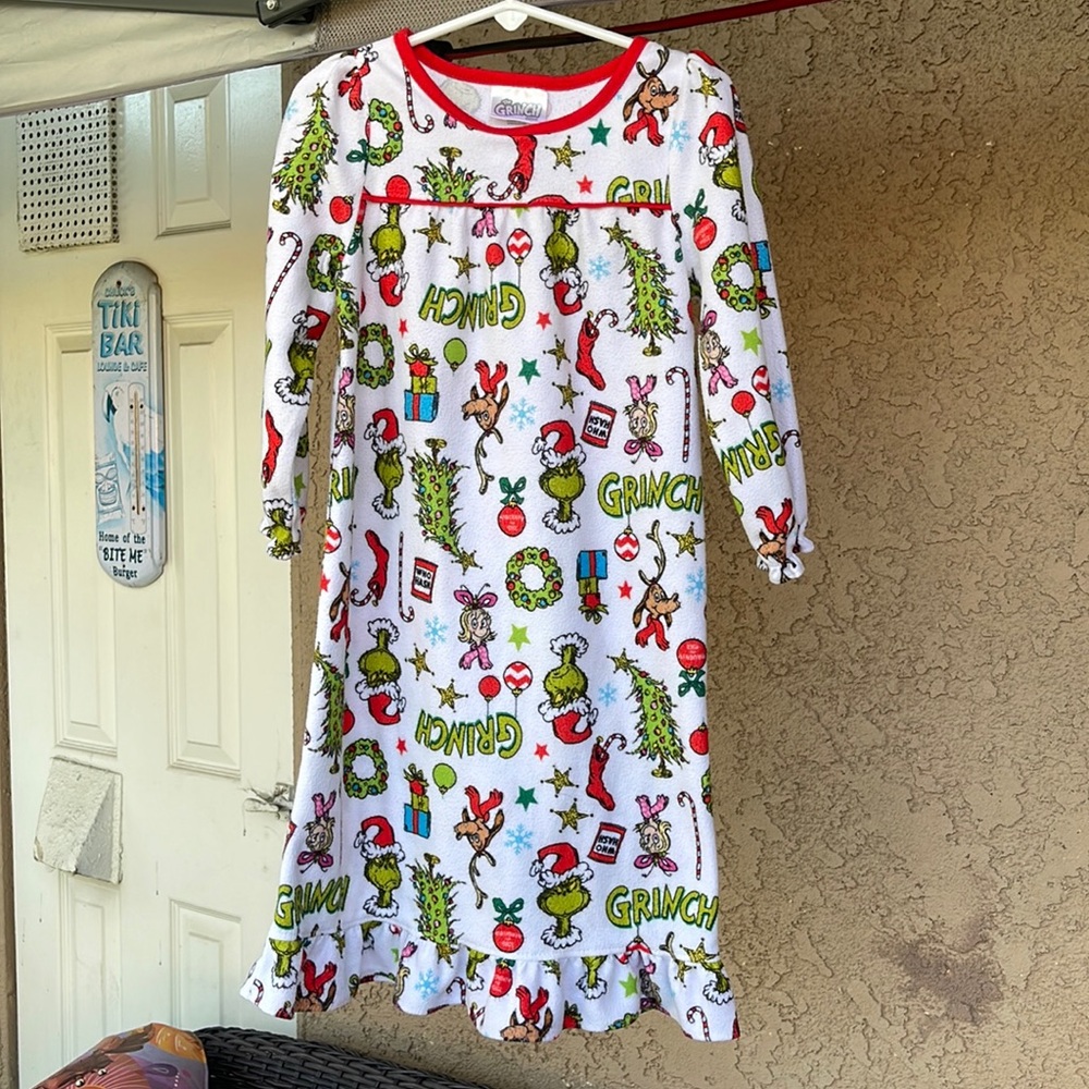 The Grinch Ugly Christmas Nightgown Pajamas Holiday Sleeper Sz 3T